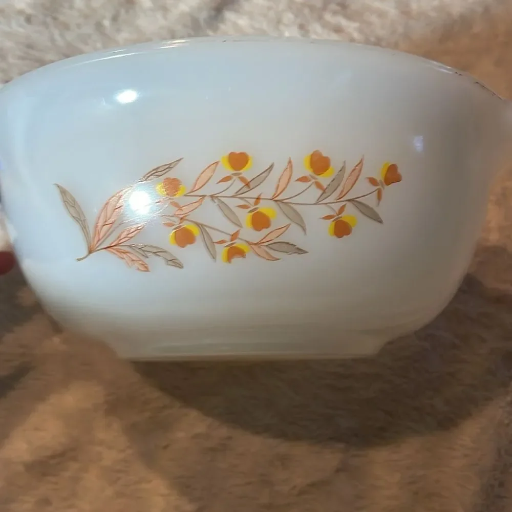 Vintage glasbake casserole dish made in the USA